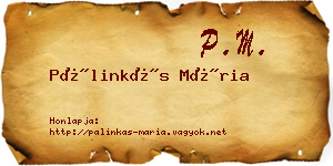 Pálinkás Mária névjegykártya